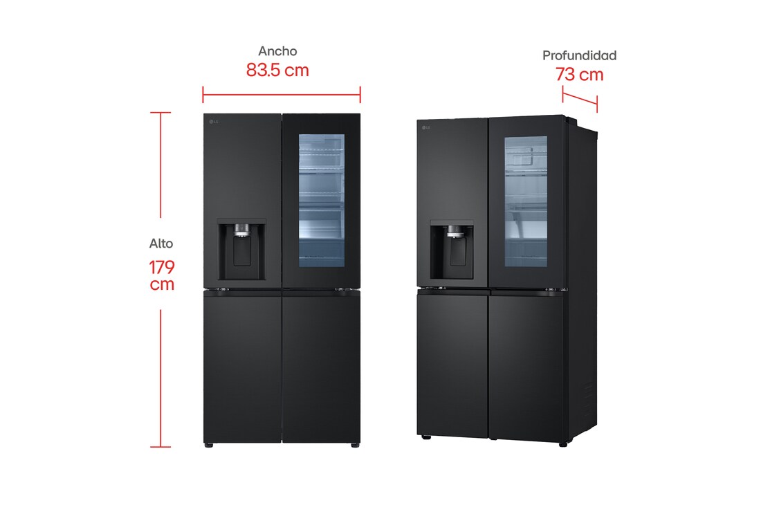 Dimensiones Nevecon French Door InstaView Door-In-Door LG GM57SXM